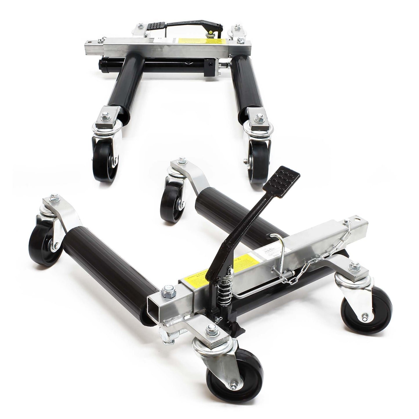 Wiltec PKW Rangierhilfe – 2x hydraulische Wagenheber, je 680 kg Tragkraft, geeignet für Reifen bis 30 cm Breite