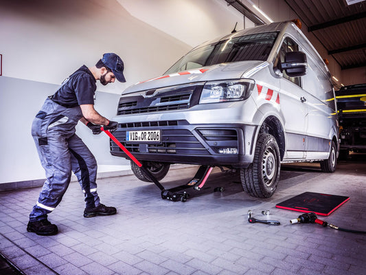 Vigor V6031 Rangierwagenheber bis 2 tonnen | maximale Arbeitshöhe: 53cm | Extra Lange Ausladung (940 mm) | mit Gummiauflage