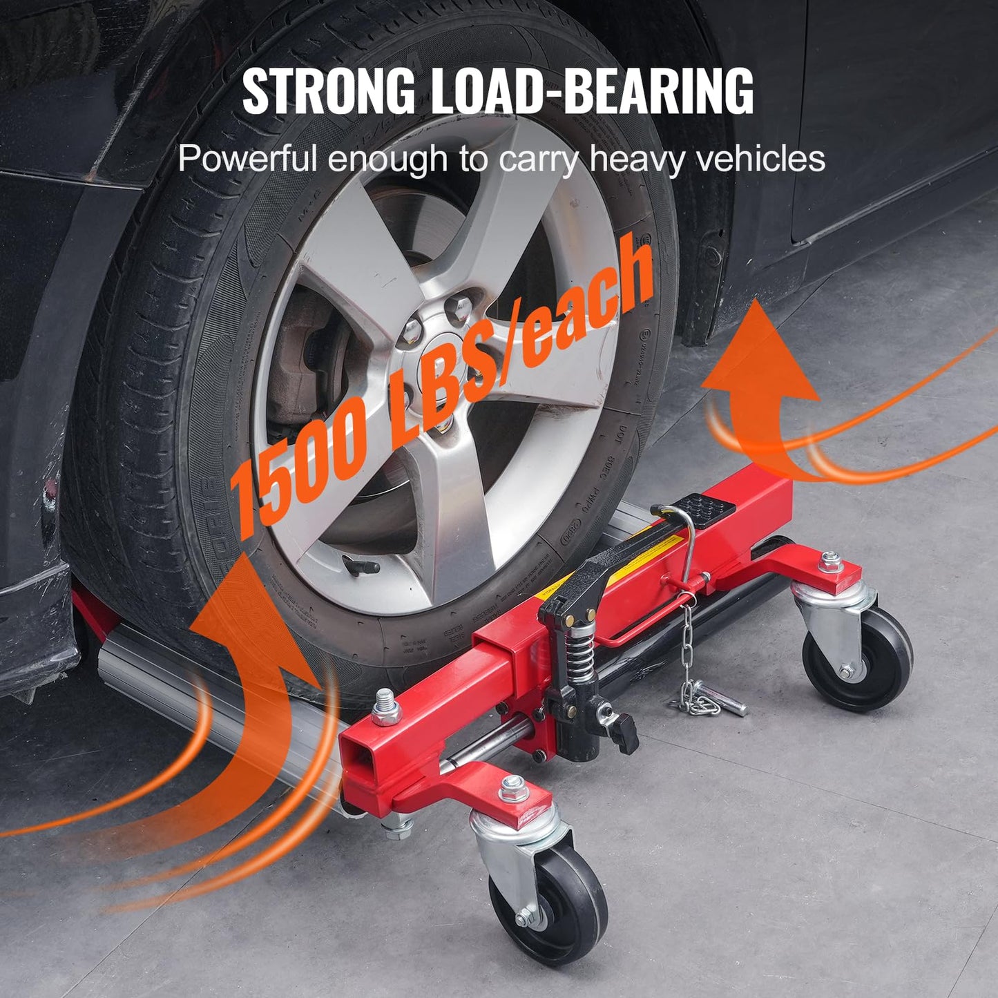 VEVOR Radwagen 2 Stk., 680 kg Belastung pro Wagen, 360° drehbare Räder, Schwerlast-Hydraulikwagenheber für Autos, SUVs, Pick-ups