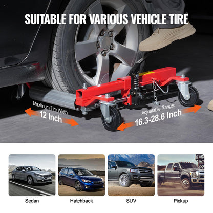 VEVOR Radwagen 2 Stk., 680 kg Belastung pro Wagen, 360° drehbare Räder, Schwerlast-Hydraulikwagenheber für Autos, SUVs, Pick-ups