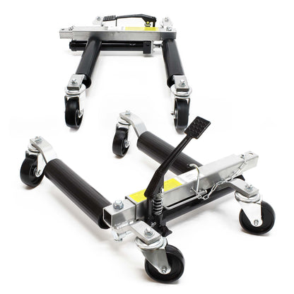 Wiltec PKW Rangierhilfe – 2x hydraulische Wagenheber, je 680 kg Tragkraft, geeignet für Reifen bis 30 cm Breite