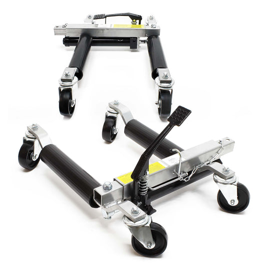 Wiltec PKW Rangierhilfe – 2x hydraulische Wagenheber, je 680 kg Tragkraft, geeignet für Reifen bis 30 cm Breite