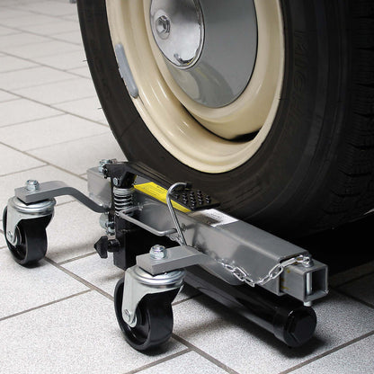 Wiltec PKW Rangierhilfe – 2x hydraulische Wagenheber, je 680 kg Tragkraft, geeignet für Reifen bis 30 cm Breite